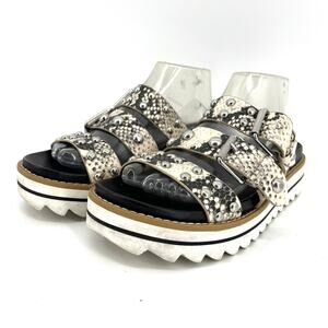 Steven New York Women's 8.5 Faux snake studded buckle platform Cala sandals
